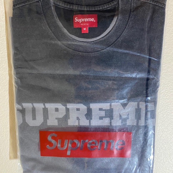 SUPREME Gradient Shirt-Sleeve Top Black size M - Picture 2 of 2